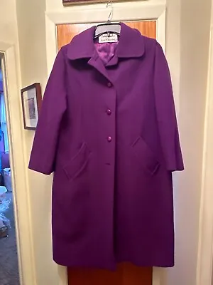 Vintage Zandra Rhodes For Green & Makofsky Purple Wool Coat • $59.99