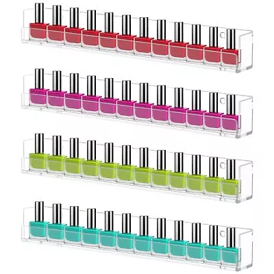 4 Pack Nail Polish Rack Wall Mounted Shelf Clear Acrylic Nail Polish Organiz... • $21.36