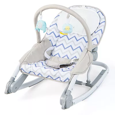 2-In-1 Baby Rocker Folding Toddler Bouncer Portable Infant Rocking Chair • £59.95