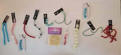 Lot Of 12 New W/Tags Strands Of Fashion Beads Plus Bag Of 500 Pearl Cream Beads • $19.99