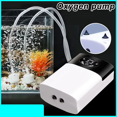 $24.99 • Buy Aqua Aquarium Air Pump Oxygen Fountain Pond Aerator Tank Mute USB Rechargeable