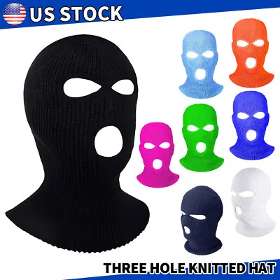 3PACK 3 Hole Full Face Mask Ski Mask Winter Cap Balaclava Beanie Tactical Hat • $8.99