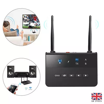 Long Range Bluetooth 5.0 Transmitter Receiver AptX HD Low Latency Audio Adapter • £23.99