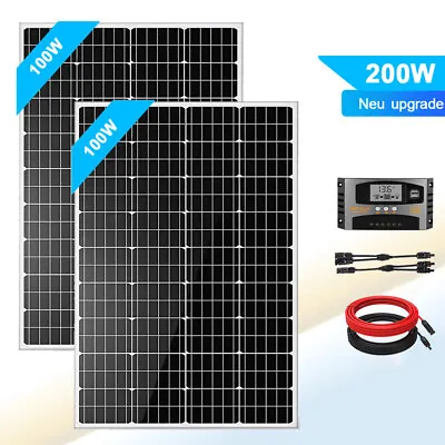 200W Mono Solar Panel Kit 12 Volt W/MPPT Controller For RV Trailer Camper Van UK • £149.98