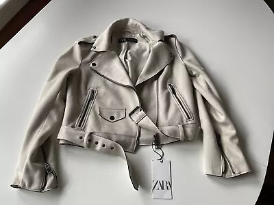 Zara Faux Suede Leather Moto Jacket Size Small NWT • $25