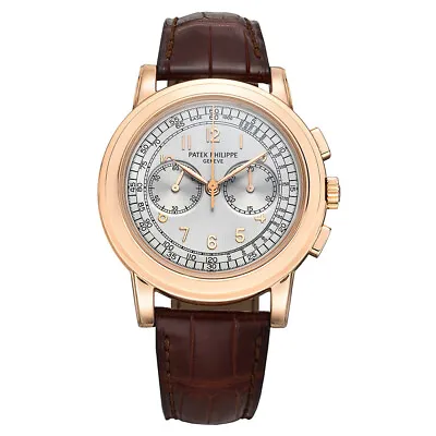 Patek Philippe 5070R Chronograph Rose Gold 42mm Silver Dial Discontinued Model • $101995