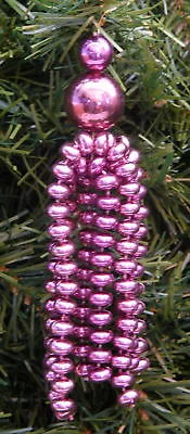 KURT ADLER VINTAGE 1990's HOLIDAY TRIM PURPLE BEADED TASSEL CHRISTMAS ORNAMENT • $3.99