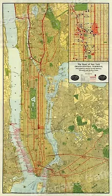 New York City 1918 Subway Map MTA Historic Map - 14x24 • $12.95