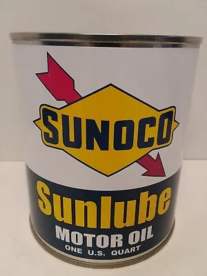 $9.99 • Buy Vintage Sunoco Motor Oil Can 1 Qt. -  ( Reproduction Tin Collectible )  