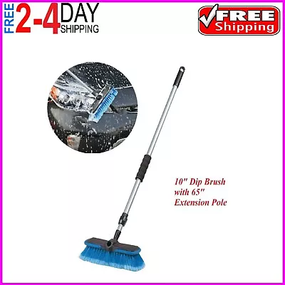 Car Dip Washing Brush With 65  Pole Long Handle Soft Wash For Boat Truck SUV RVs • $17.99