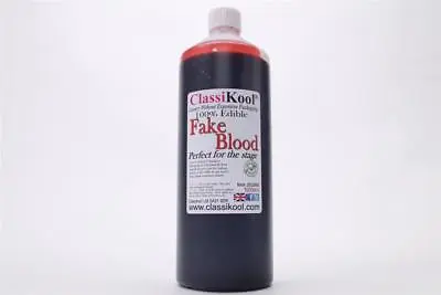 Classikool 1 Litre Fake Blood: Mouth Safe Stage Halloween Fancy Dress Makeup UK • £14.99