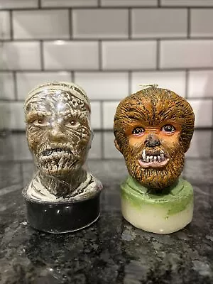 VTG Universal Studios Monsters Wolf Man And The Mummy Head Sculpture Candles • $14.99