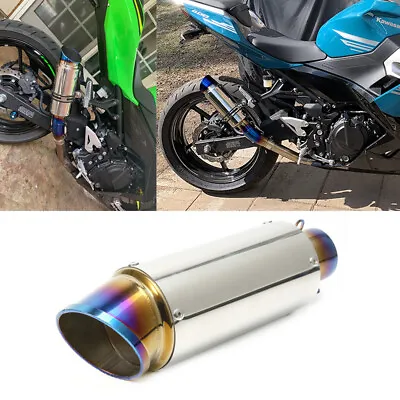 $54.99 • Buy 51mm Exhaust Tips Universal For Motorcycle ATV Short Muffler Tail Pipe Slip On