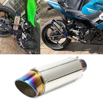 $54.99 • Buy 51mm Exhaust Tips Universal For Motorcycle ATV Short Muffler Tail Pipe Slip On