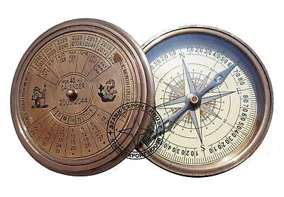 Antique Marine Nautical Brass Round Compass Marine Pocket Compass 3 Inch • $22