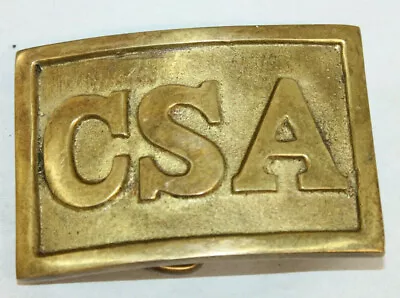 Antique Style Military Civil War Confederate CSA Belt Buckle Square SOLID Brass  • $14.99