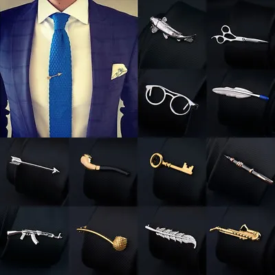 Men's Metal Tie Clip Necktie Pin Clasp Clamp Wedding Party Shirt Suit • $3.19
