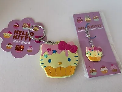 New Sanrio Hello Kitty Cupcake Keychain Phone Charm Pink • $34.25