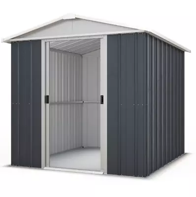 6x5 METAL GARDEN SHED YARDMASTER 6ft X 5ft APEX ANTHRACITE STORAGE HOT DIPPED • £299.94