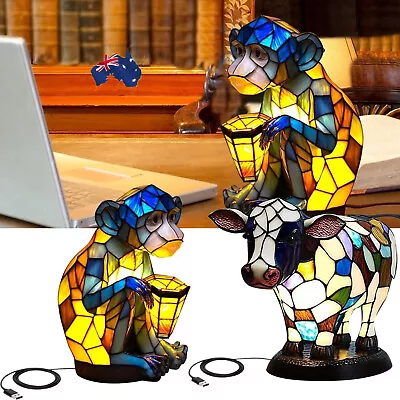 Wtosuhe Animal Table Lamp Cow/Monkey Bedside Table Lamp With USB A+C Ports New • $10.62