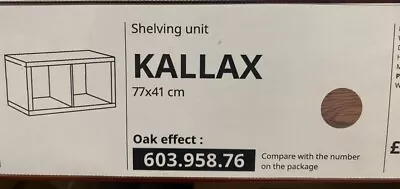 Ikea KALLAX Shelving Unit Oak Effect 77x41 Cm603.958.76Open Cabinet Shelf 2S • £29.99