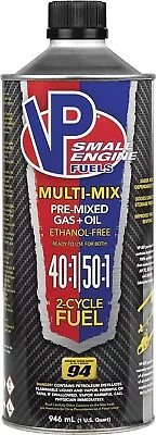 VP Racing Fuels 6815 Multi-Mix 40:1/50:1 Premixed Gas+Oil 2-Cycle SEF • $16.25