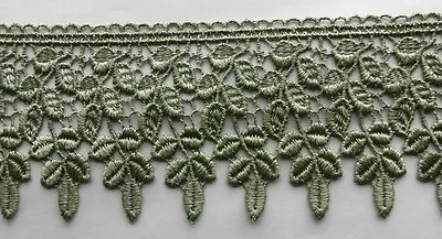 5 Yards 3 1/4 Inch Wide Sage Green Venice Lace • $7.99