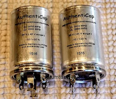 TWO 2000-2000 MFD 35V Twist Lock Capacitor Authenticap KTL-10 MX110 MCINTOSH AMP • $86.95