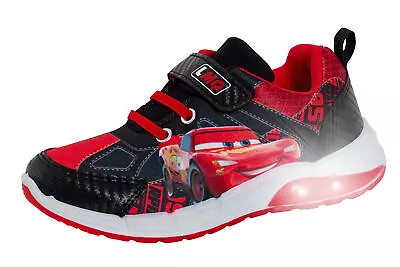 Disney Cars Light Up Trainers Boys Lightning McQueen Flashing Skate Sports Shoes • £21.95