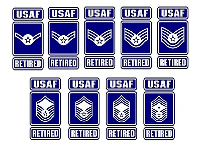 U.S Air Force Enlisted Ranks Vinyl Decal Sticker  E2/E3/E4/E5/E6/E7/E8/E9  USAF • $4