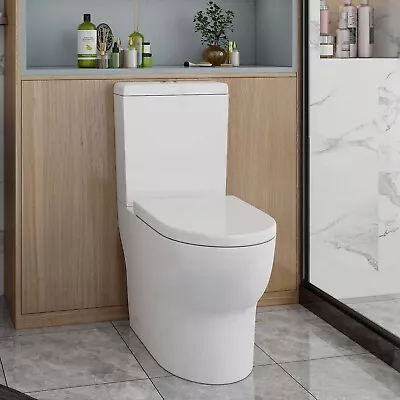 Close Coupled Toilet Comfort Height WC Soft Close Toilet Seat & Dual Flush New • £159.90