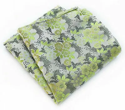 Tie Pocket Square Cufflinks Green Flower Set Or Individual 100% Silk Wedding • £5.95