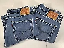 Lot Of 2 Levi's 505 Regular Fit Straight Men's 34x32 Denim Jeans Med Wash Blue • $19.99