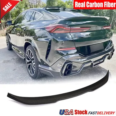 Fit For BMW X6 G06 X6M 2020-2023 Real Carbon Fiber Rear Trunk Lip Spoiler Wing • $170.99