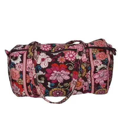 Vintage Vera Bradley Large Travel Duffle Bag Floral 18 ×10 ×8  Rare Made In USA  • $58