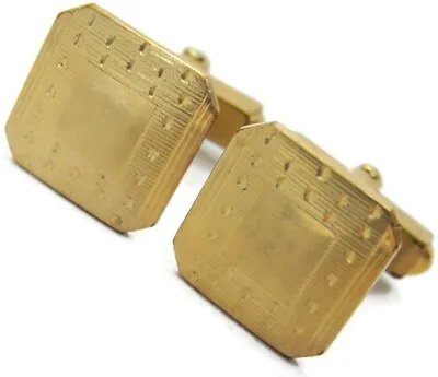 Small Etched Square Cuff Links Signed Swank 1/20 12K Gold Filled Cufflinks Vtg • $71.73