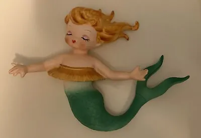 Vintage Wall Plaque Mermaid Hula Girl Red Hair Figurine MCM • $130