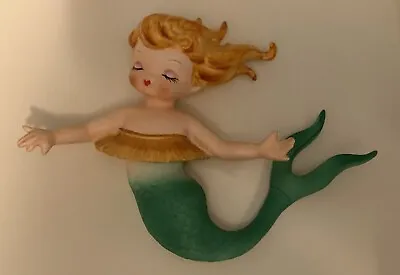 Vintage Wall Plaque Mermaid Hula Girl Red Hair Figurine MCM • $219.19