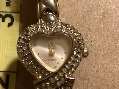 Sarah Coventry Heart Ladies Watch - Silver Dial & Band - New Battery - Runs • $9.99