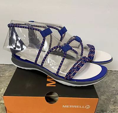 Merrell Sunstone Blue Pink Sodalite Strappy Bungee  Gladiator Sandals Sz 9M • $23.08