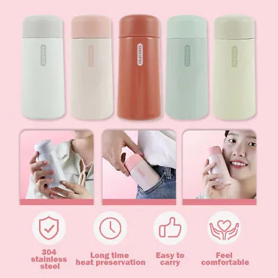 Mini Pocket Thermos Hot Water Bottle Vacuum Flask Double Wall Coffee Travel Cup • £7.89