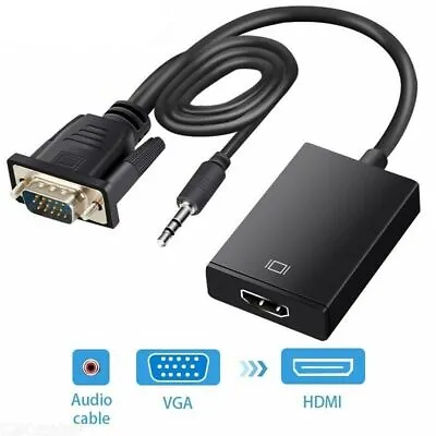 £5.89 • Buy VGA INPUT To HDMI OUTPUT 1080P Output Audio Video Cable Converter HDTV Adapter