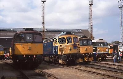 35mm Railway Slide- Diesel Locos 33021 D6535 33202 D5528  @ Old Oak Common • £3.25