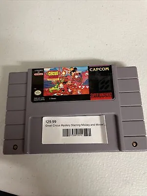 The Great Circus Mystery SNES Super Nintendo Authentic Cartridge Mickey Mouse • $19.49