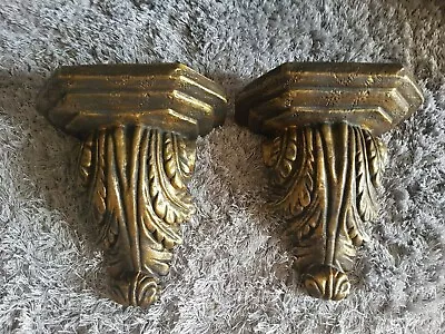 £26 • Buy 2 Architectural Ornate Plaster Corbels Bracket Shelf Wall Decor Plaques Bronzed