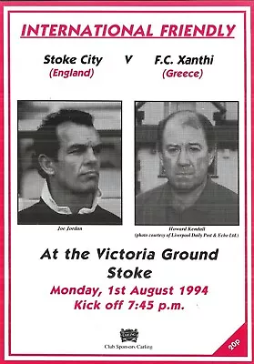 Stoke City V F.C. Xanthi Friendly Programme 1994 • $1.26