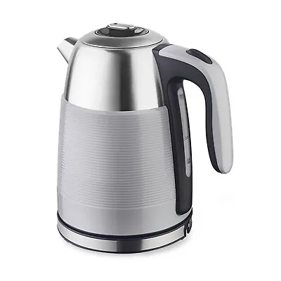 Cordless Electric Kettle 1.7L Stainless Steel 2200W Illuminated Automatic Grey • £25.09