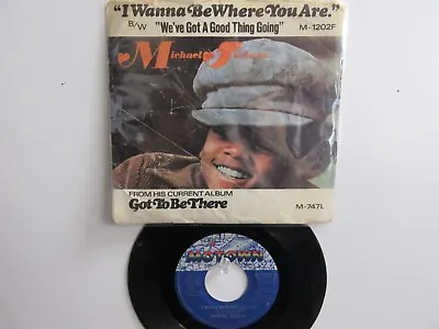 💥' Michael Jackson ' Hit 45 + Picture Sleeve [i Wanna Be Where You Are] 1972 💥 • $19.99