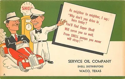 Postcard 1930s Texas Waco Shell Oil Gas Station Advertising  23-1287 • $14.79