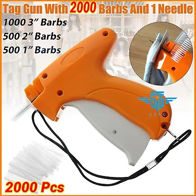 Garment CLOTHING PRICE LABEL TAGGING TAG TAGGER GUN WITH 2000 BARBS 1 Needle  • $9.39